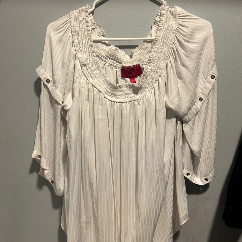 Chic White Blouse with Button Details